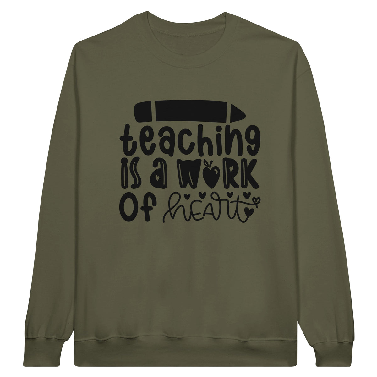 Heartfelt Lessons - Embrace the Wisdom - Military Green - Sweatshirt