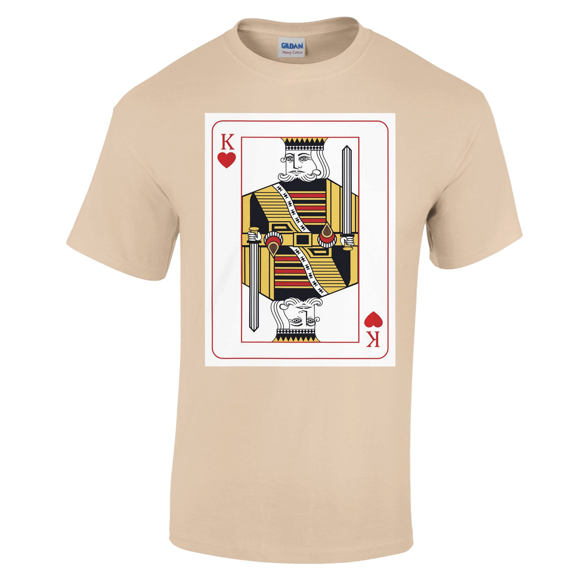 Playing Cards- K- Heavyweight Unisex Crewneck T-shirt - Natural XL Hearts - Print Material