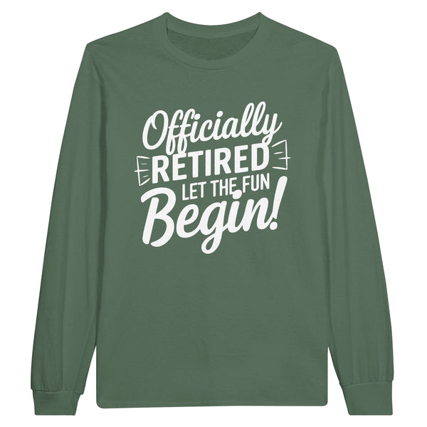 Officially Retired Long-sleeve Tee for Colleagues - Military Green - Long Sleeves T-shirts