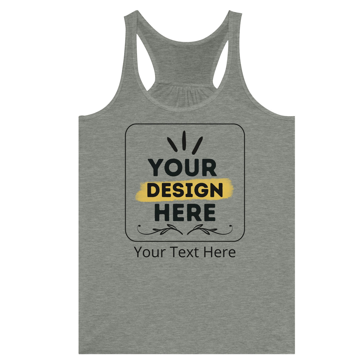 Elevate Your Look - Personalized Flowy Racerback Tank for Women - Athletic Heather - Tank Tops