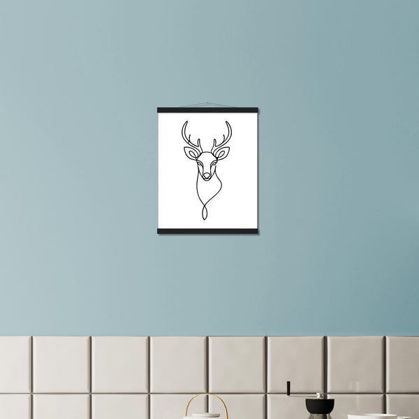 Graceful Lines - Deer Design for Contemporary Spaces - - Posters With Hanger