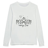 Outdoor Zen - Camp More, Worry Less - White - Sweatshirt