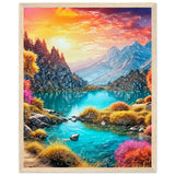 Mountain Serenity - Tranquil Landscape Art - 40x50 cm 16x20″ Wood frame - Wooden Framed Poster