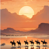 Golden Horizon - Riders of the Desert - - Framed Posters