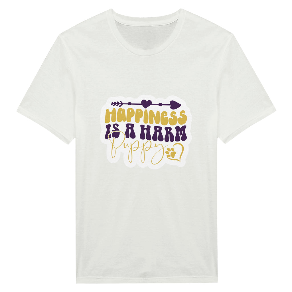 Pawsitively Happy - Embrace Joy with Our Puppy Happiness Tee - White - Print Material