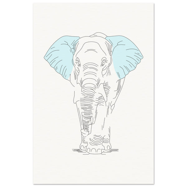 Gentle Giant - Minimalist Elephant Art - 60x90 cm 24x36″ - Posters