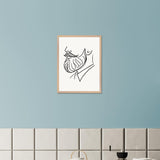 Beard and Bow - A Minimalist Tribute to Style - 45x60 cm 18x24″ Wood frame - Wooden Framed Posters