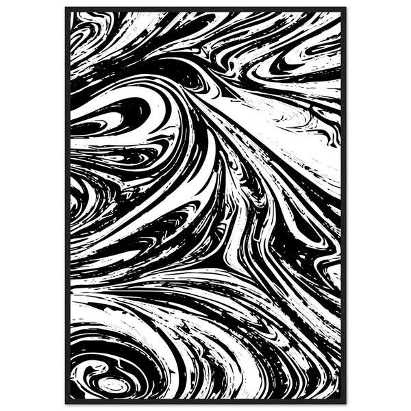 Black & White Swirl - Premium Matte Framed Poster - 70x100 cm 28x40″ Black frame - Metal Framed Posters