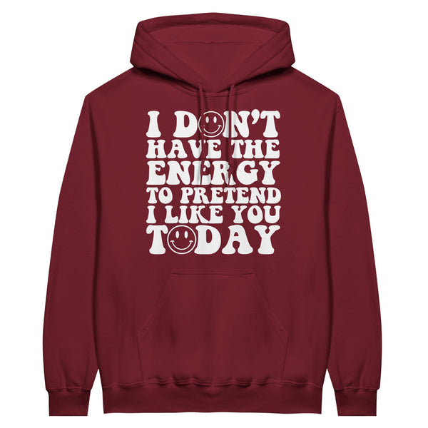 Authentic Expression Unleashed - I Don't Have the Energy - Garnet - Hoodies