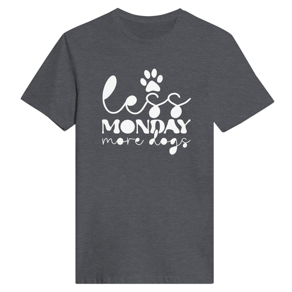 Dog Lover's Delight - Less Monday, More Dogs Graphic - Dark Heather - T-shirts