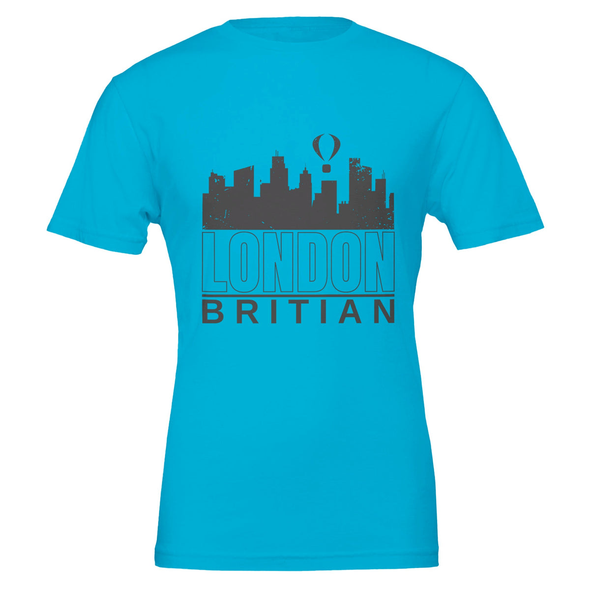 London in Monochrome Elegance - Turquoise - Crewneck T-shirts