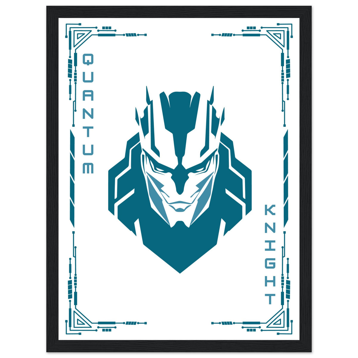 Transform Your Space - "Proton, Neural, Quantum Knights" Poster Set - 30x40 cm 12x16″ Black frame Quantum Knight - Wooden Framed Posters