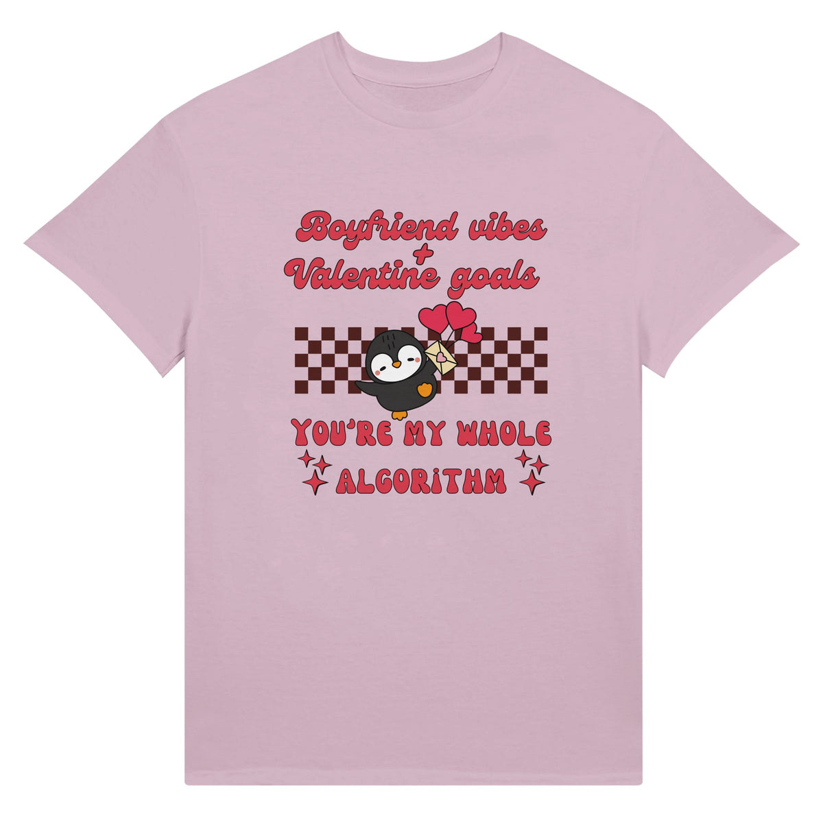 Adorable Penguin Valentine Gift Tee - Light Pink - T-Shirt