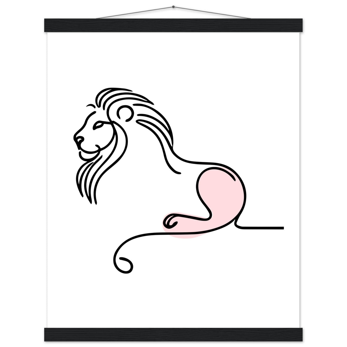 Regal Simplicity - Minimalist Lion Design - - Posters With Hanger