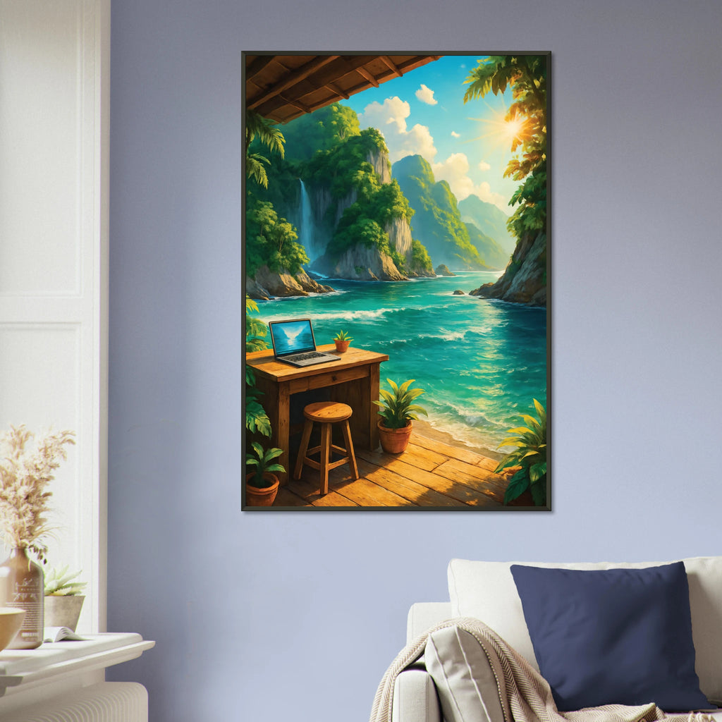 Metal Framed Poster – Ocean Paradise Workspace - Default Title - Metal Framed Posters