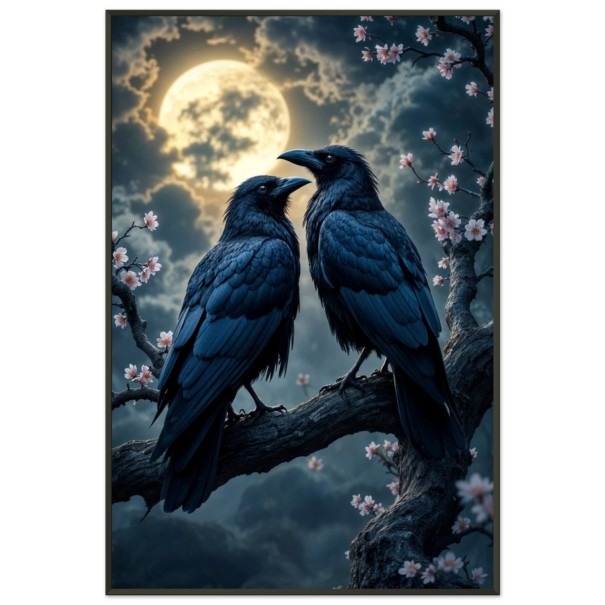 Ravens in Bloom – A Dark Romance Framed Gift - - Metal Framed Posters
