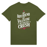 Sealed with Love - Heart & Whiskers Valentine Tee - Olive - T-Shirt