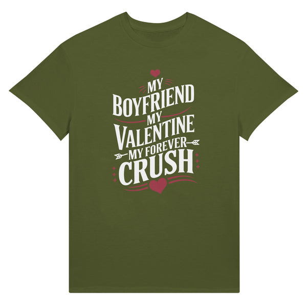 Sealed with Love - Heart & Whiskers Valentine Tee - Olive - T-Shirt