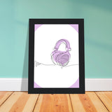 Melodic Moments - Stylish Headphones Print - - Framed Prints