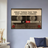 Retro Cassette Motivational Quote Wall Poster Gift - - Metal Framed Posters