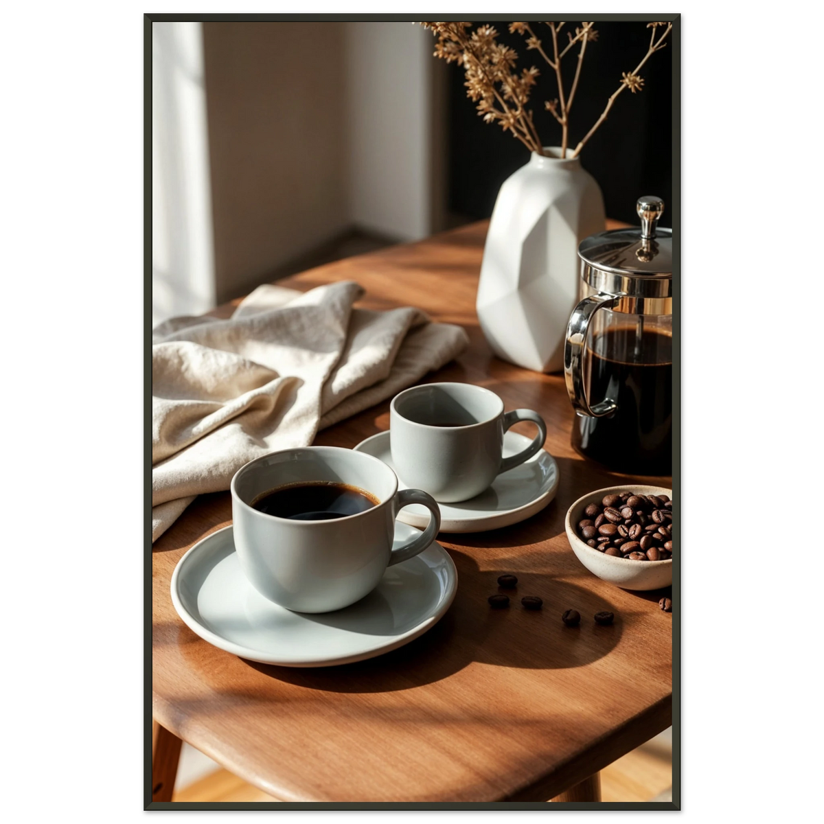 Coffee Still Life in Light - Metal Framed Poster - Default Title - Metal Framed Posters