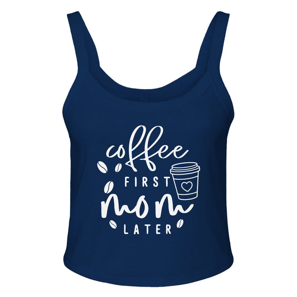 Brew Memories - Start Your Day Right with Our Coffee First Tank-Top - solid navy blend - Tank Tops