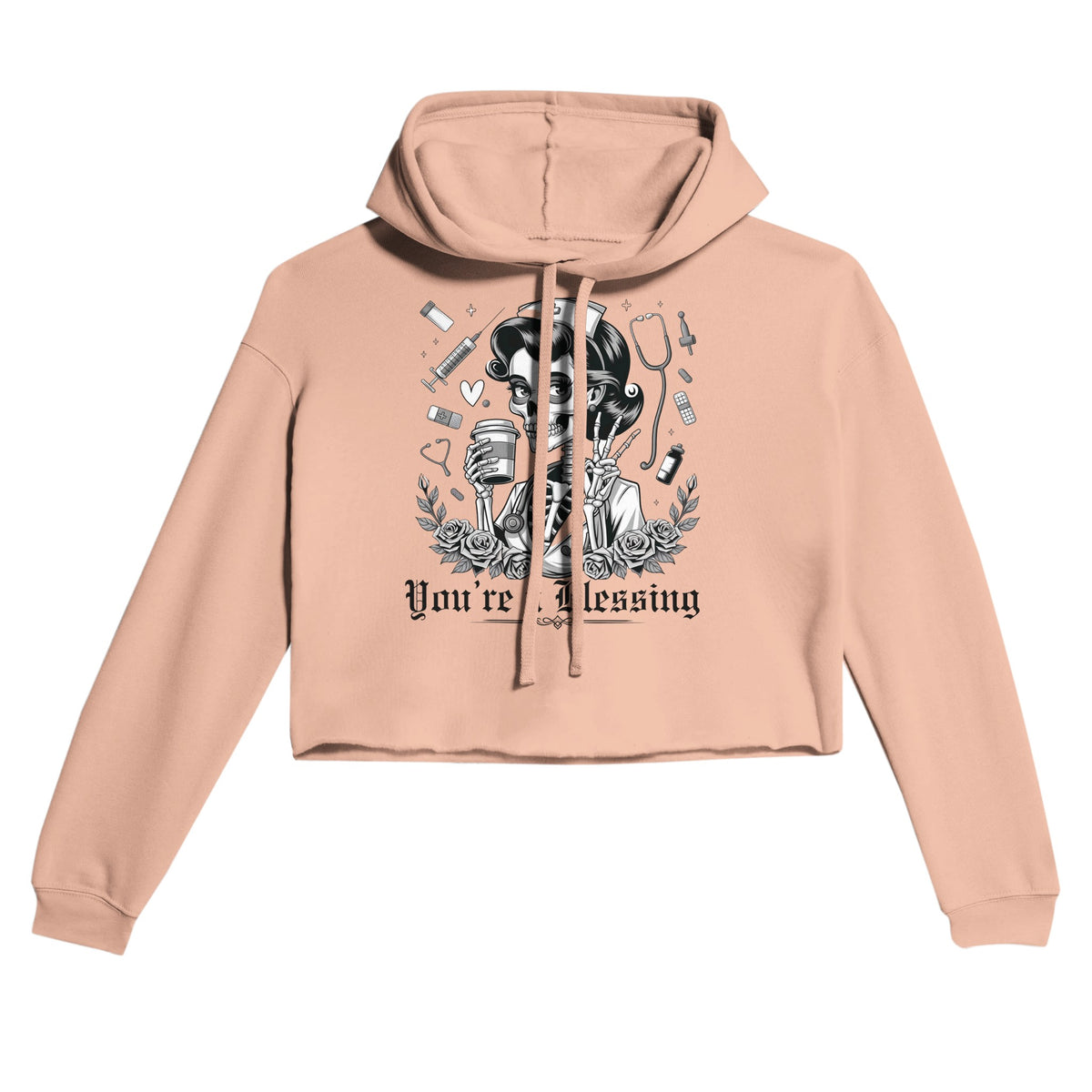 You’re a Blessing - Gothic Nurse Tribute - Peach - Hoodies