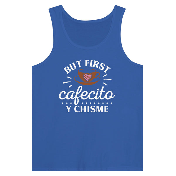 Coffee Chronicles - Begin Your Day with Chisme - True Royal - Tank Tops