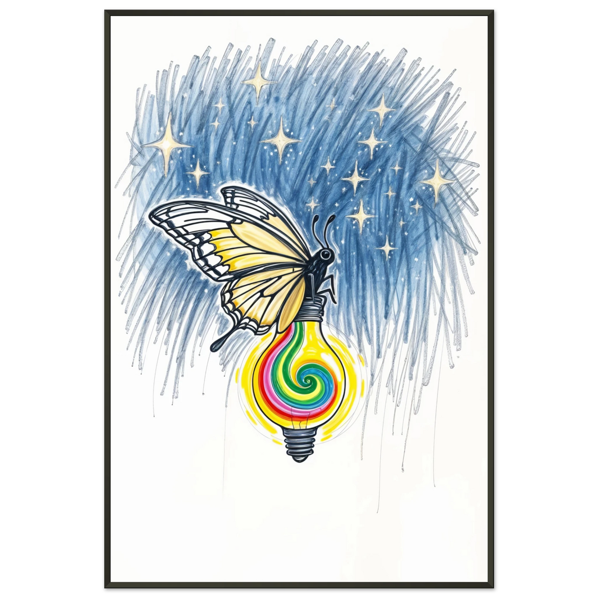 Butterfly's Light - Capturing Whimsical Moments - - Metal Framed Posters