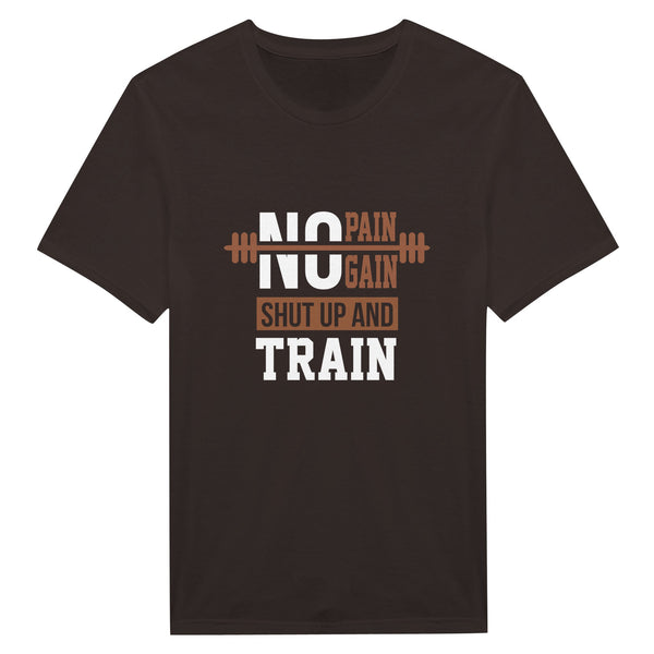 Shut Up and Train - Embrace the Challenge With Classic T-Shirt - Dark Chocolate - T-shirts