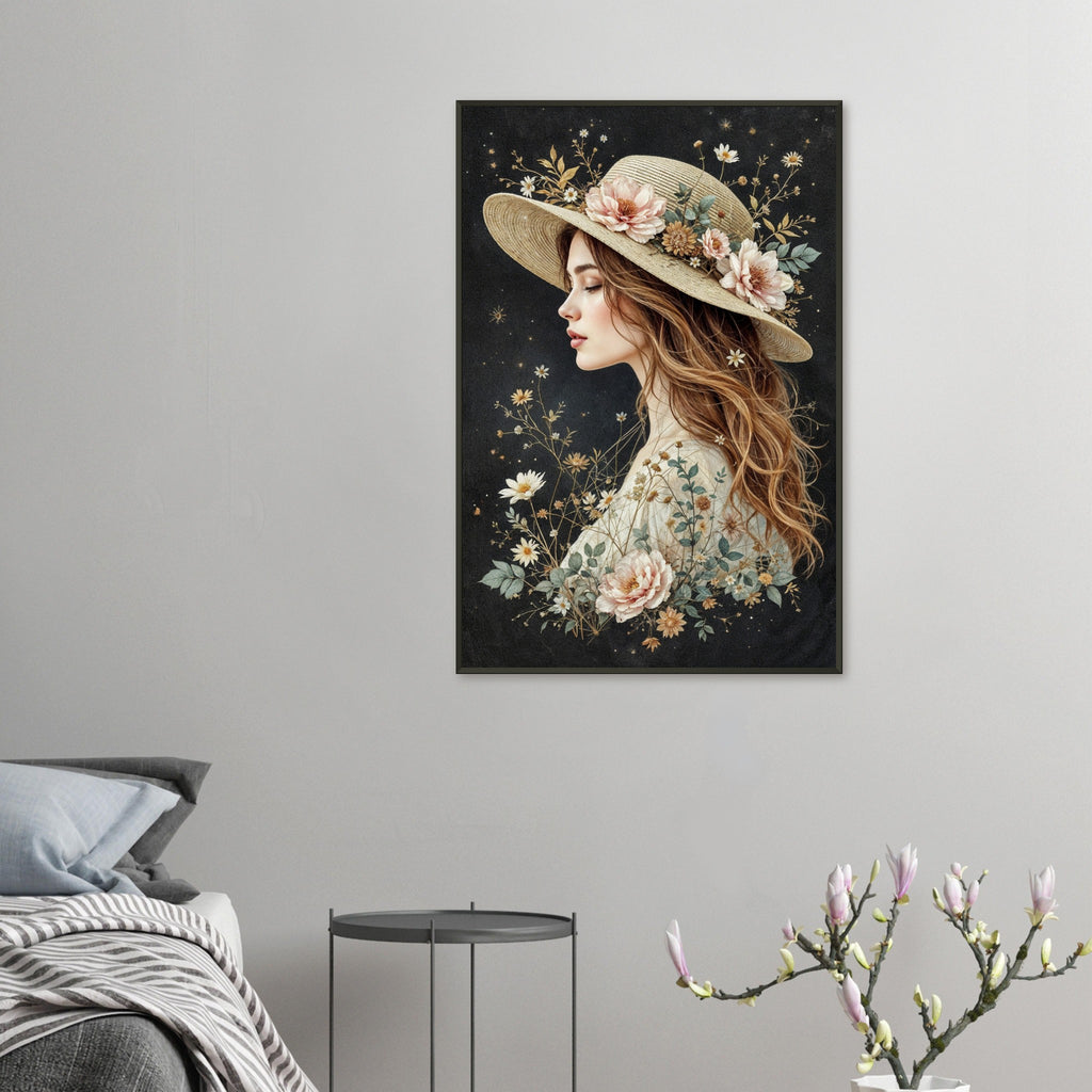 Fleeting Blossoms - Portrait of Timeless Charm - 60x90 cm 24x36″ - Framed Posters