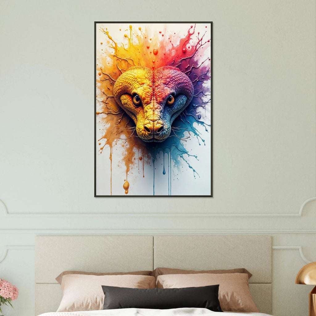 Chromatic Heartbeast - A Symphony of Dualities - 60x90 cm 24x36″ - Metal Framed Posters