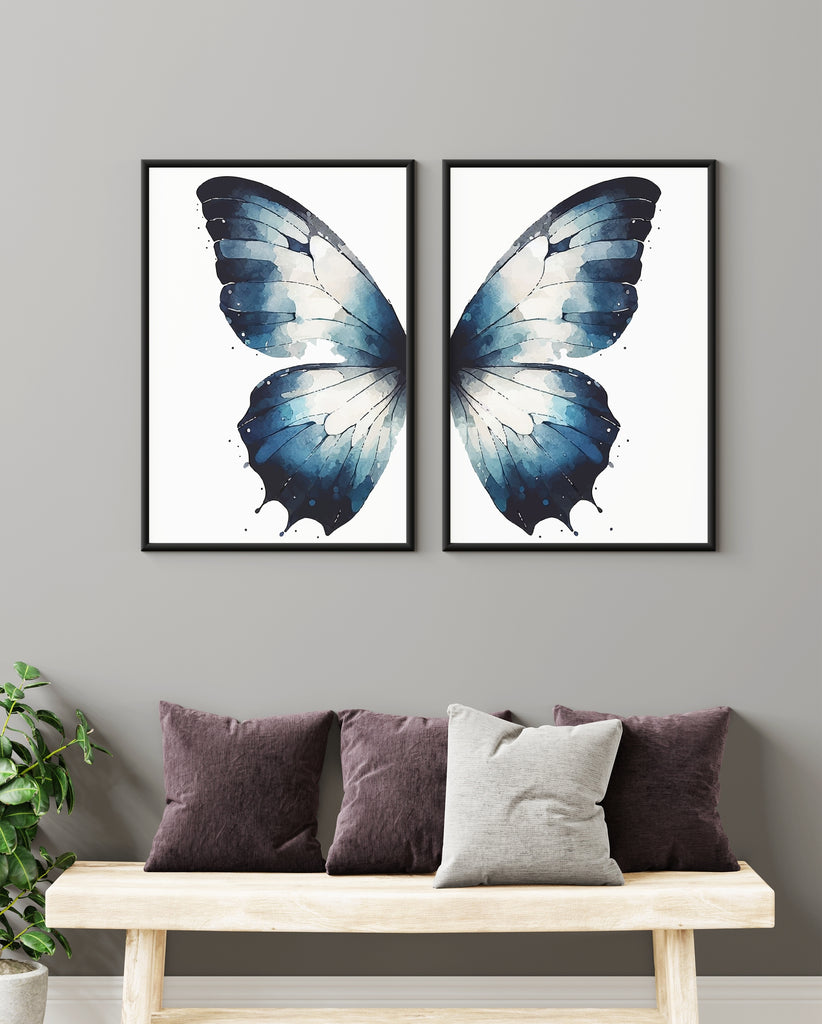 Ethereal Blue Metamorphosis - 24x36 - Framed Posters