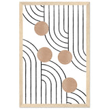 Timeless Elegance - Abstract Line Art with Natural Tones - 28x43 cm XL (11x17″) Wood frame - Wooden Framed Posters