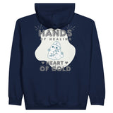 Hands of Healing, Heart of Gold - Nurse Appreciation Zip Hoodie - Navy - Hoodies