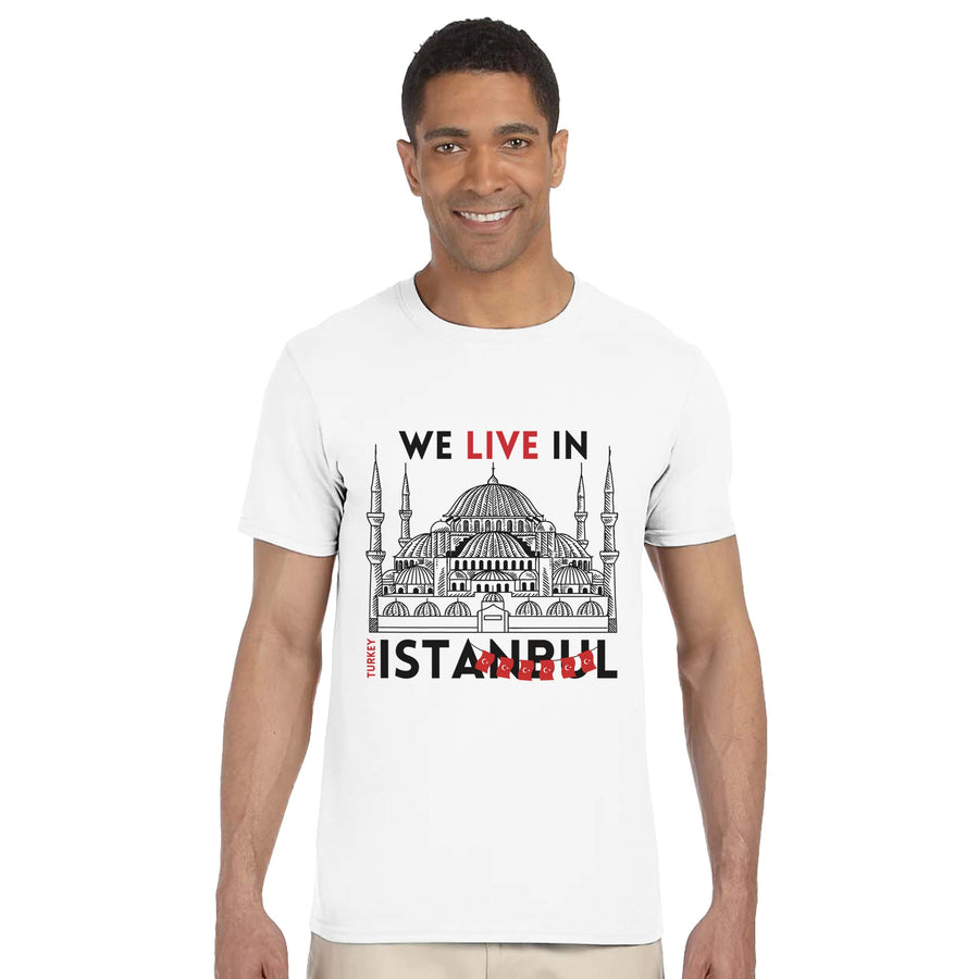 Classic Unisex Crewneck T-shirt - We Live In Turkey - - T-Shirts