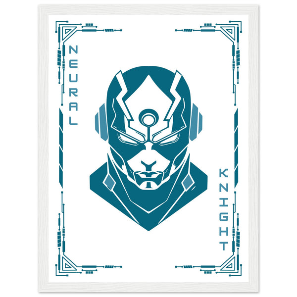 Transform Your Space - "Proton, Neural, Quantum Knights" Poster Set - 30x40 cm 12x16″ White frame Neural Knight - Wooden Framed Posters