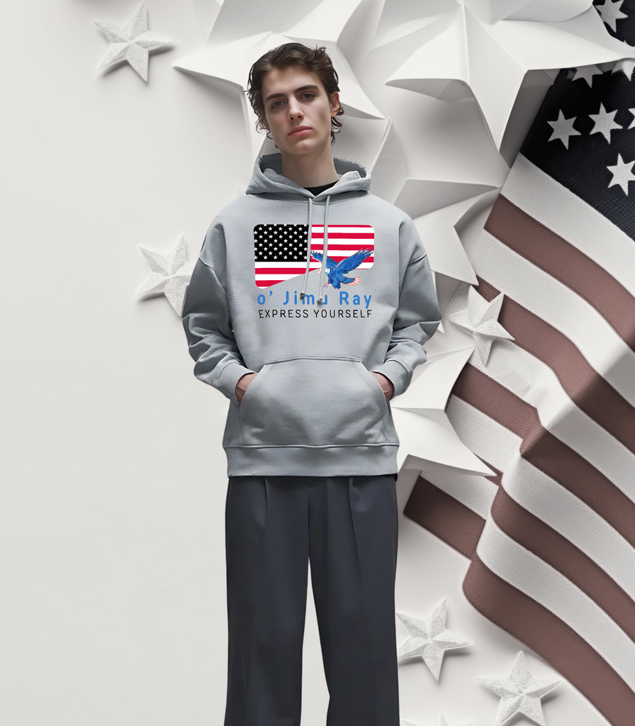 American Eagle Boxy Hoodie - o' Jimu Ray - 4th July Special - - Hoodies