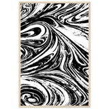 Black & White Swirl - Premium Matte Framed Poster - 60x90 cm 24x36″ Wood frame - Metal Framed Posters