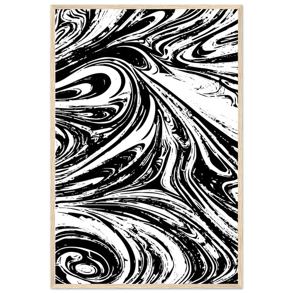 Black & White Swirl - Premium Matte Framed Poster - 60x90 cm 24x36″ Wood frame - Metal Framed Posters