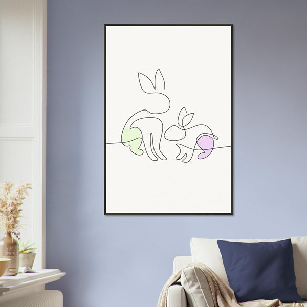 Bunny Bond - Minimalist Elegance - - Metal Framed Posters