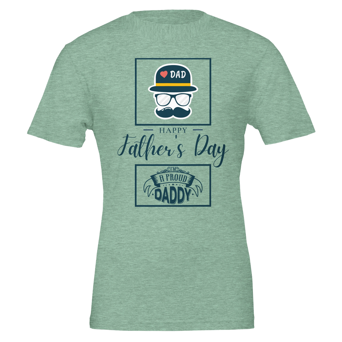 Proud Daddy T-Shirt for Father’s Day - Heather Mint - T-Shirt