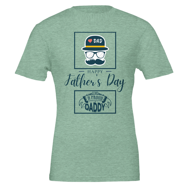 Proud Daddy T-Shirt for Father’s Day - Heather Mint - T-Shirt