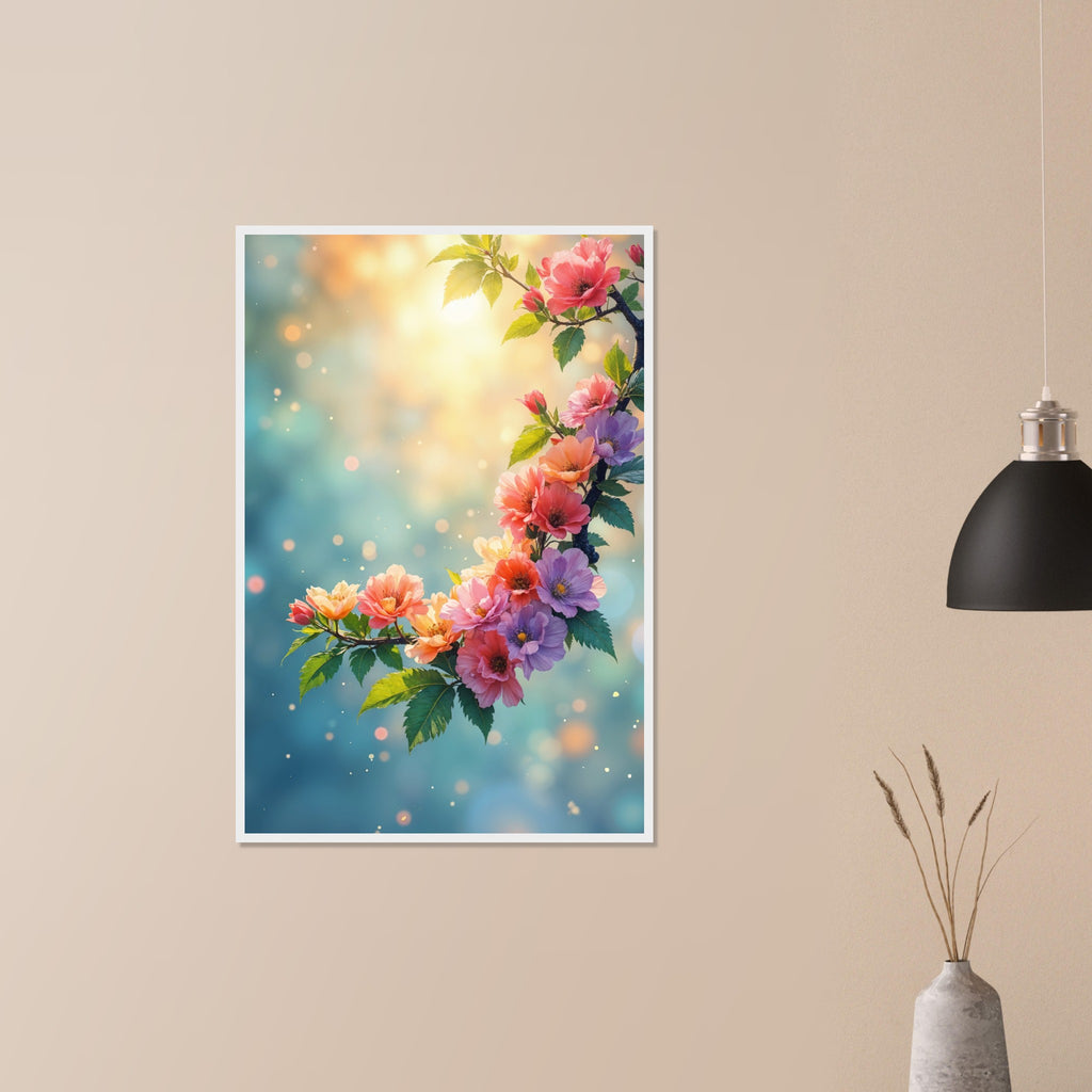 Garden's Grace - Elegant Floral Arrangement - 60x90 cm 24x36″ White frame - Wooden Framed Poster