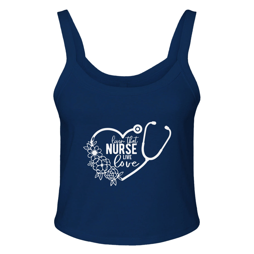 Livin' the Nurse Life - Love, Care, and Memories - solid navy blend - Print Material