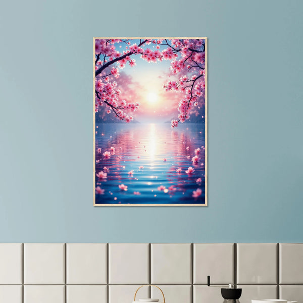 Romantic Lake View – Wall Art Gift for Her - Wood frame - Wooden Framed Posters