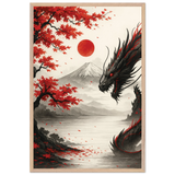 Japanese Dragon Wooden Framed Poster – Gift of Power - Wood frame - Wooden Framed Posters