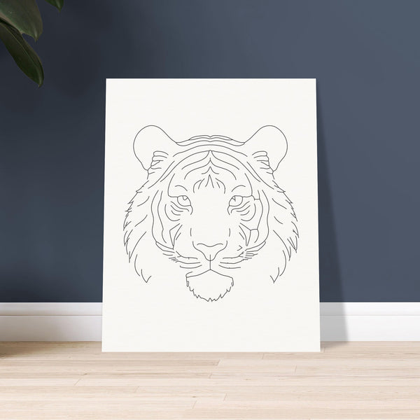 The Silent Majesty - Tiger Line Art Poster - - Posters