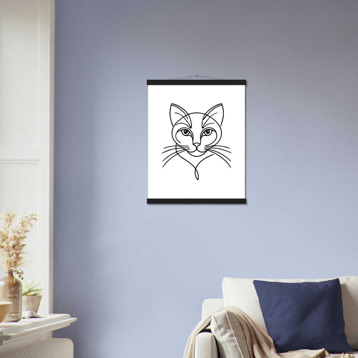 Cat's Gaze - Contemporary Line Art Poster - - Posters With Hanger