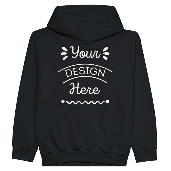 Customizable Classic Kids Hoodie - Black - Pullover Hoodies